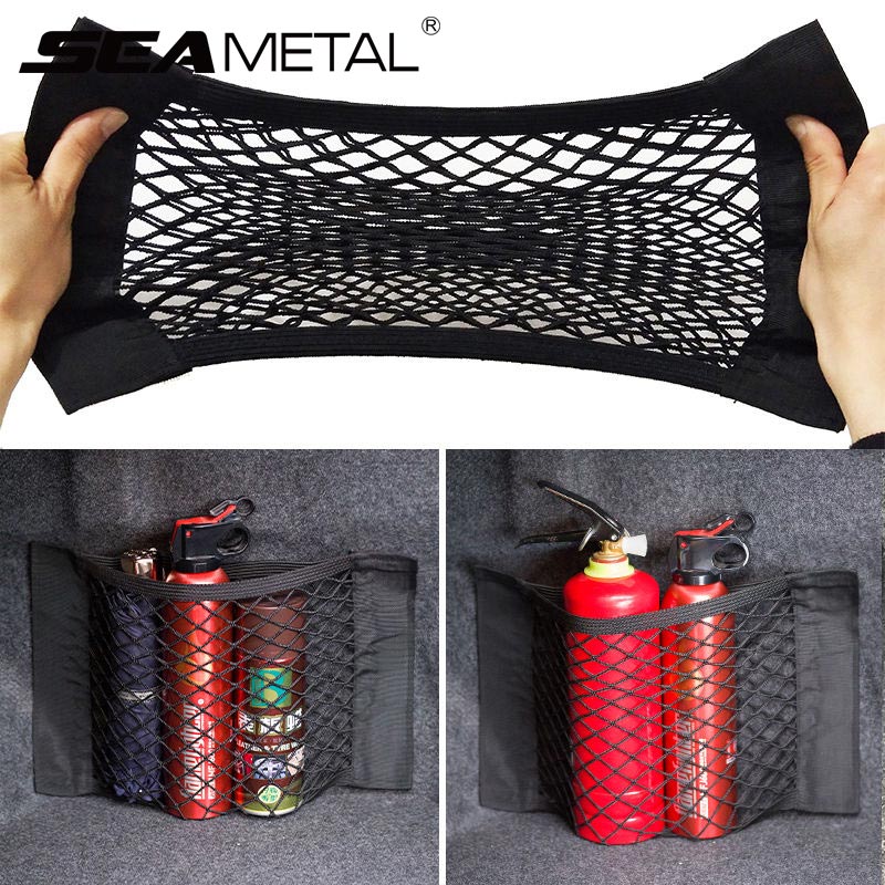 Car Trunk Box Nets Storage Bag Car Trunk Net Nylon SUV Auto Organizer Car Styling Luggage Holder Pocket Stickers Car Accessories