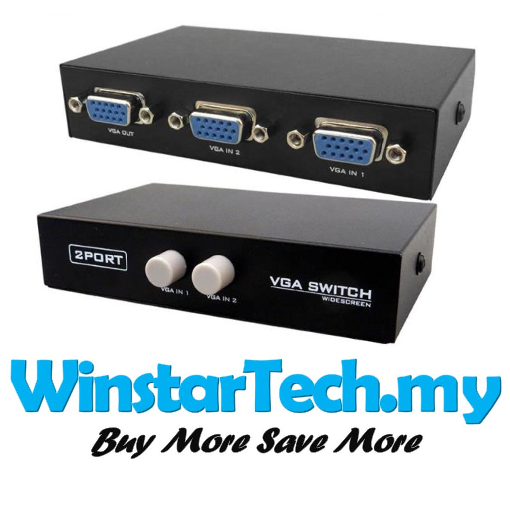 Buy 2 In 1 Out 15 Pin Vga Switch 2 Port Kvm Vga Switch Audio Splitter Box