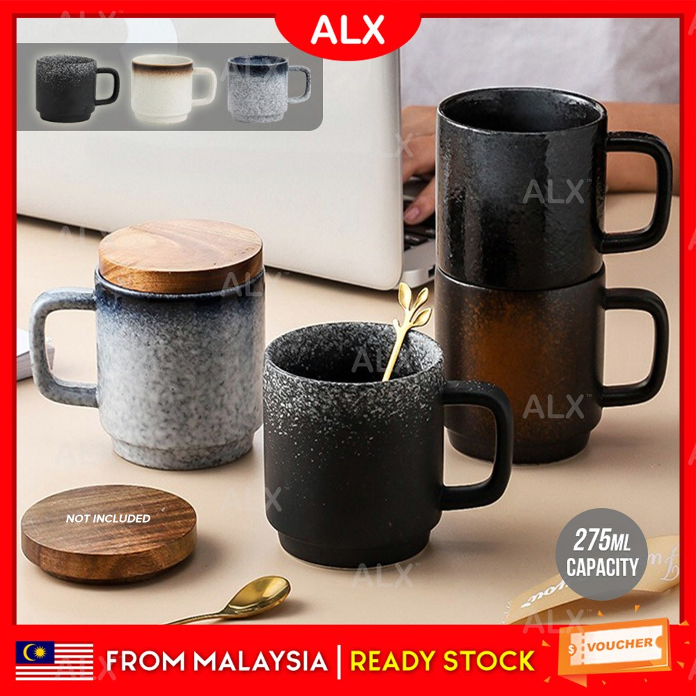 ALX Japanese Style Ceramic Mug Nontoxic Cup 275mL Retro Coffee Tea