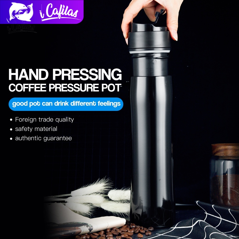 【i Cafilas】[F-2nd] Portable French Press Pot Coffee Maker Filter Cold Travel Mug Premium Grinder for Tea and Coffee