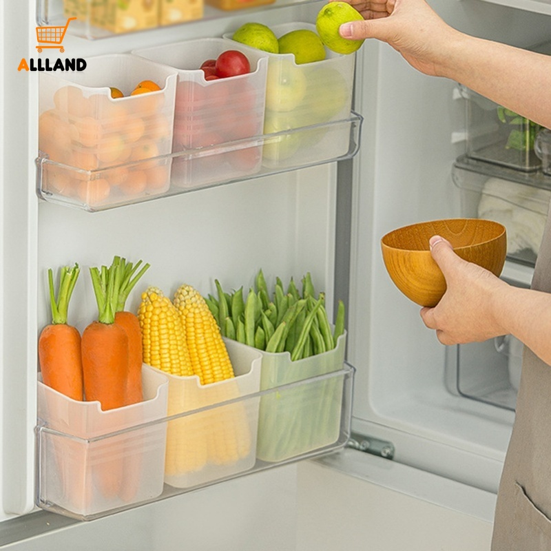 Refrigerator Side Door Plastic Storage Box/ Vegetable Fruit Spice Sauce Bag Container/ Kitchen Food Organizer Accessories