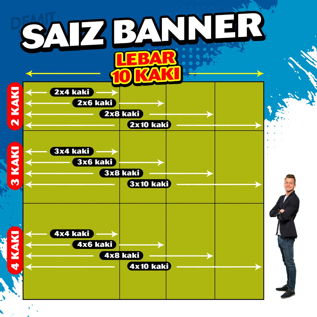 Saiz Banner Kain Rentang