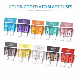 120pcs Car Blade Fuse Standard Fuse Mini Fuse Size Assortment Fius