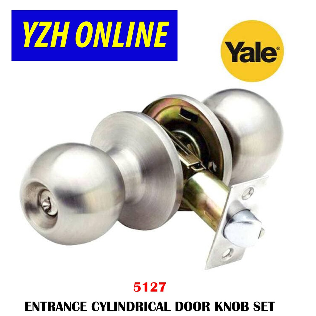 Yale 5127 Entrance Cylindrical Door Knob Set Silver Colour