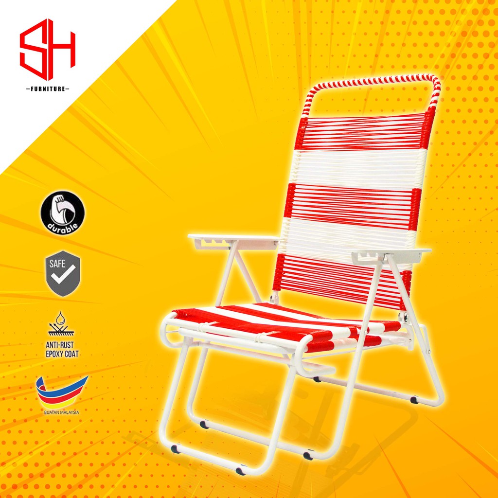 READY STOCK KEDAH 100% METAL RELAX CHAIR / LAZY CHAIR /KERUSI MALAS / FOLDABLE FOLDING CHAIR