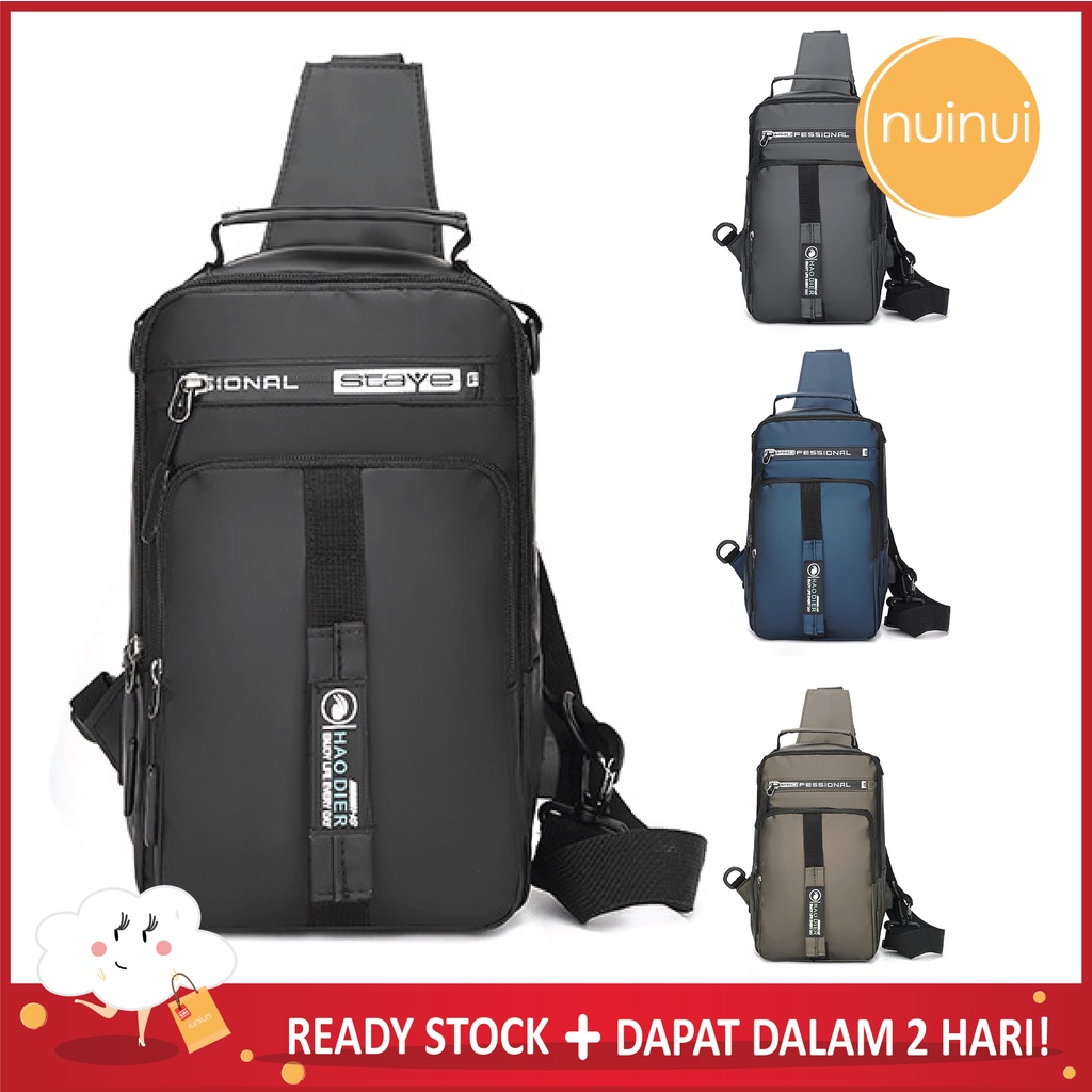 Nuinui Men Chest Bag backpack Men cross body bag beg lelaki Waterproof Nylon Material 3M reflective MF2106