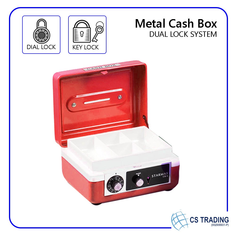 [Made in Taiwan] Decamax Starmax Cash Box / Coin Box / Petty Cash Box with Key Lockable