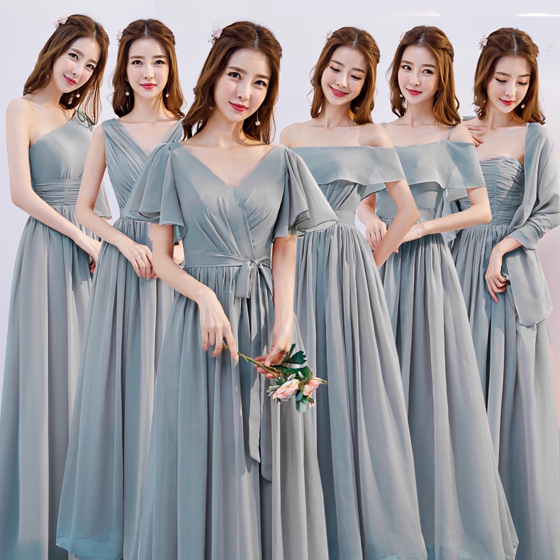 New Women Bridesmaid Dresses Long Thin Banquet Party Elegant Dress