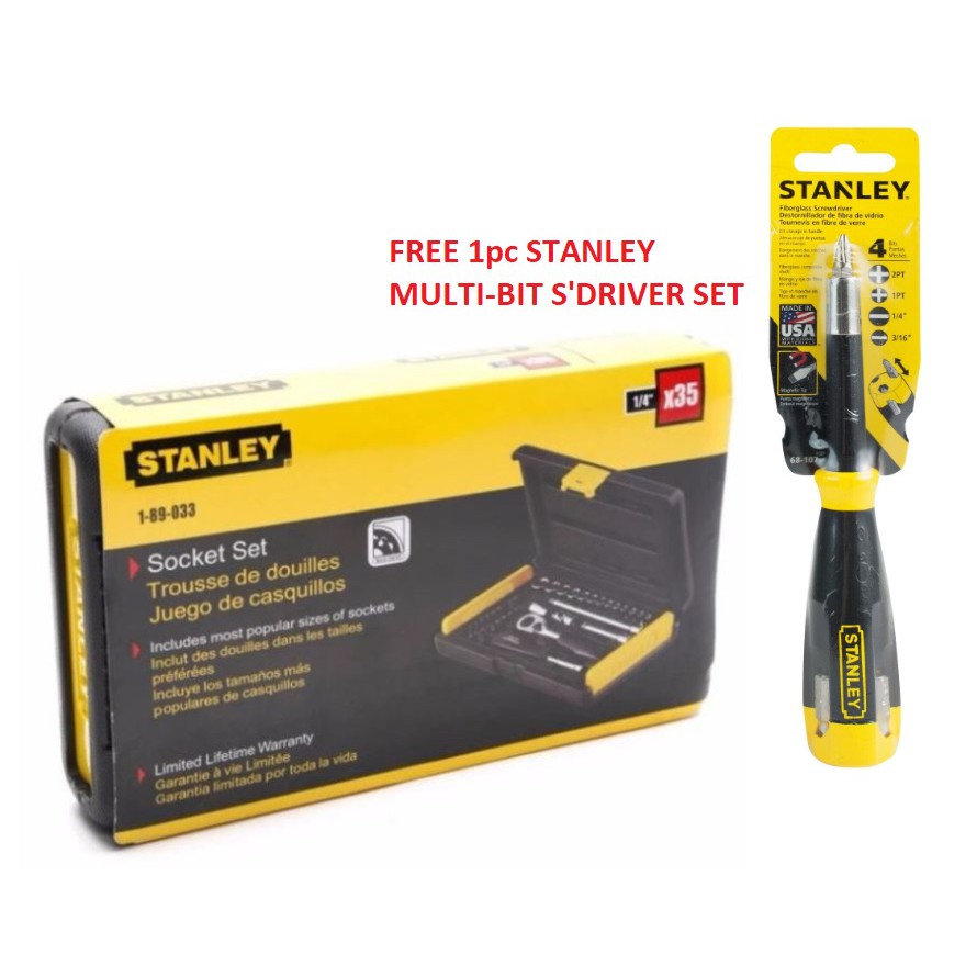 Stanley 89033 METRIC 35 Piece 1/4" Drive Socket Set (NEW & ORI STANLEY