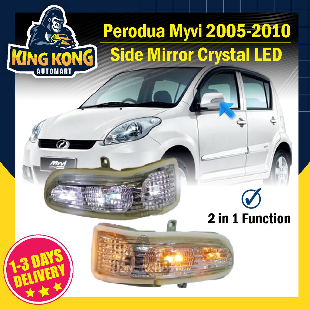 PERODUA MYVI 20052010 GENUINE PASSO Crystal Side Mirror LED Lamp lampu