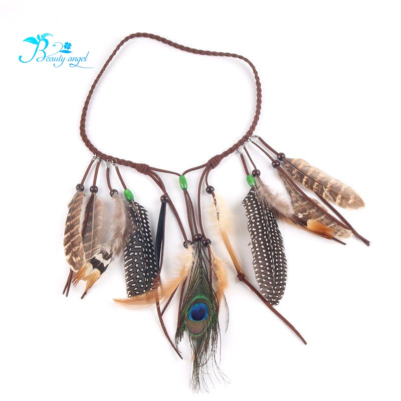 Hats Headgear Women S Native American Indian Headband Blue Beads Festival Beaded Feathers Clothing Shoes Accessories Vishawatch Com