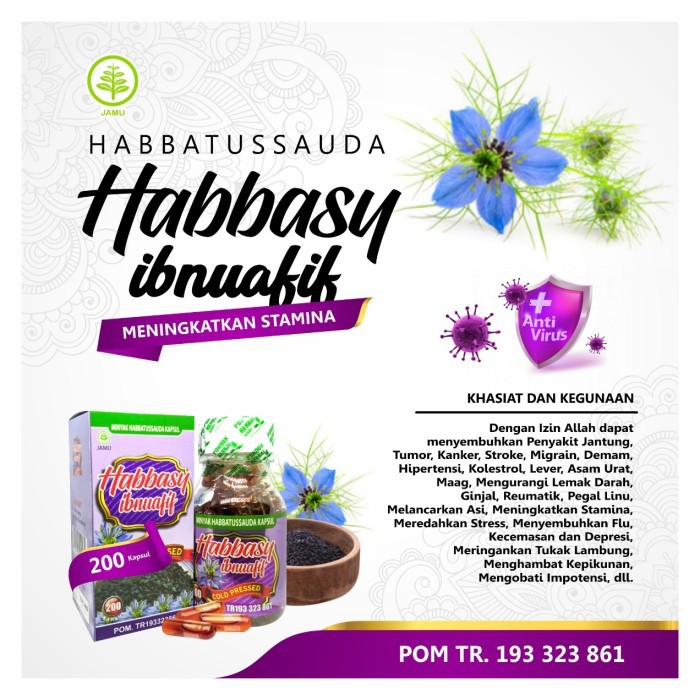 Habbasy Pondok Herbal Minyak Habbatussauda 200 Kapsul