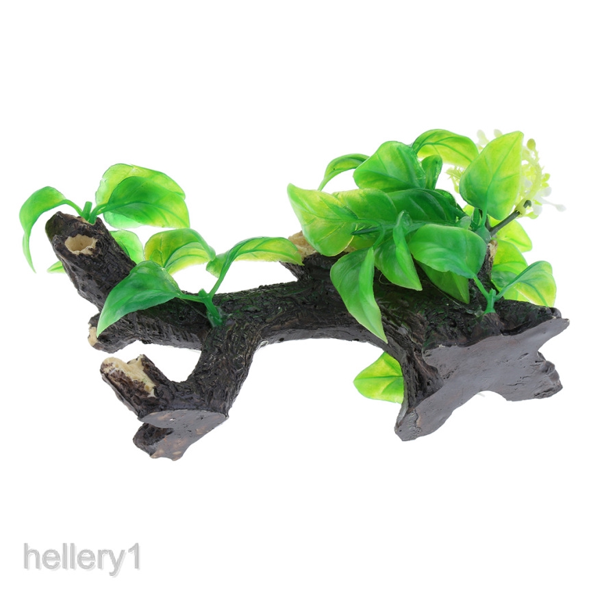 Magideal Aquarium Fish Tank Landscape Driftwood Green Leaf