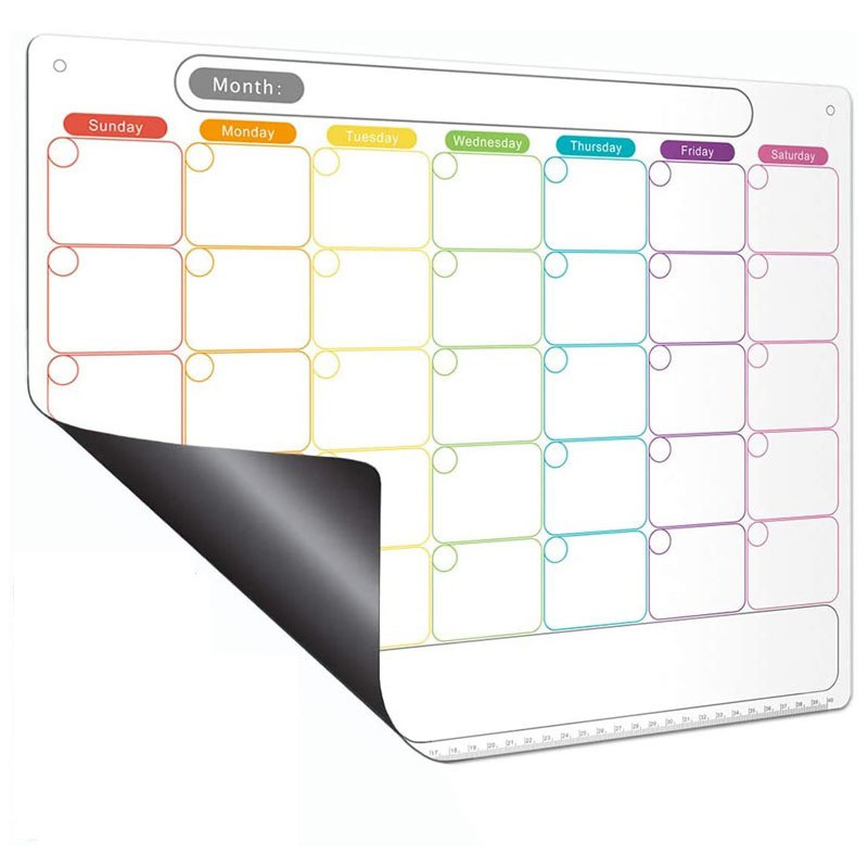 Weekly / Monthly Planner Whiteboard Reusable Dry Ease Calendar