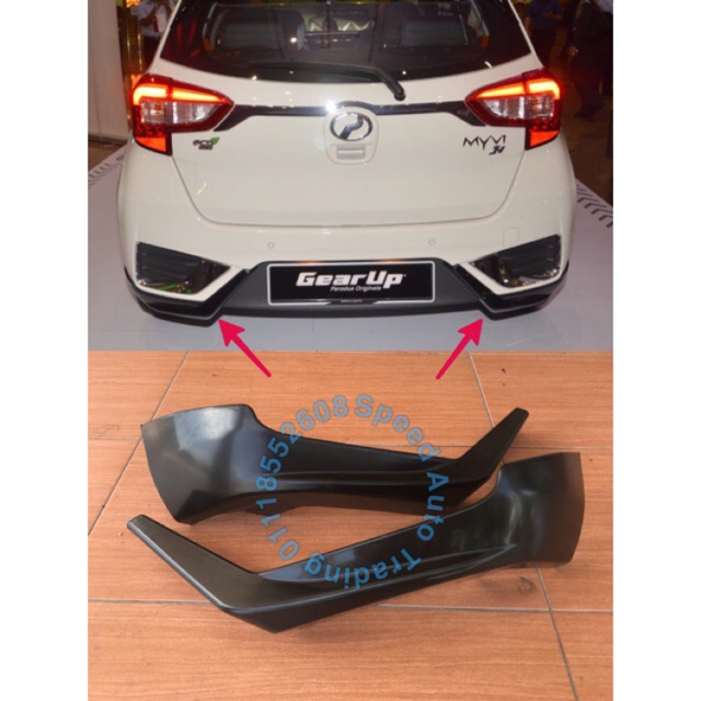 Perodua Myvi 2018 Rear Skirt Black Color  Shopee Malaysia