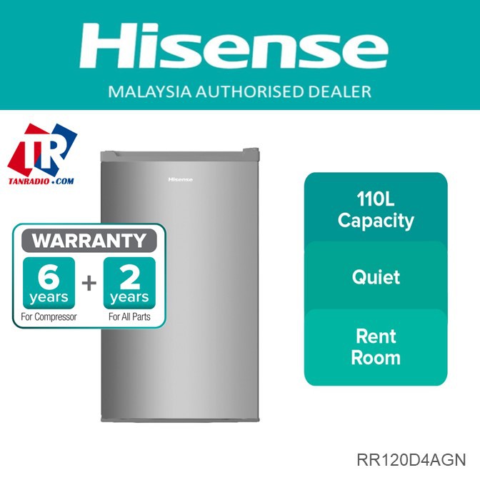 Hisense Mini Bar Single Door Fridge 110 L Rr120d4agn Shopee Malaysia