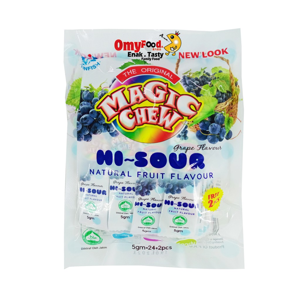 5g x 24+2pcs TwinFish Magic Chew Hi~Sour[Grape / Apple / Strawberry]