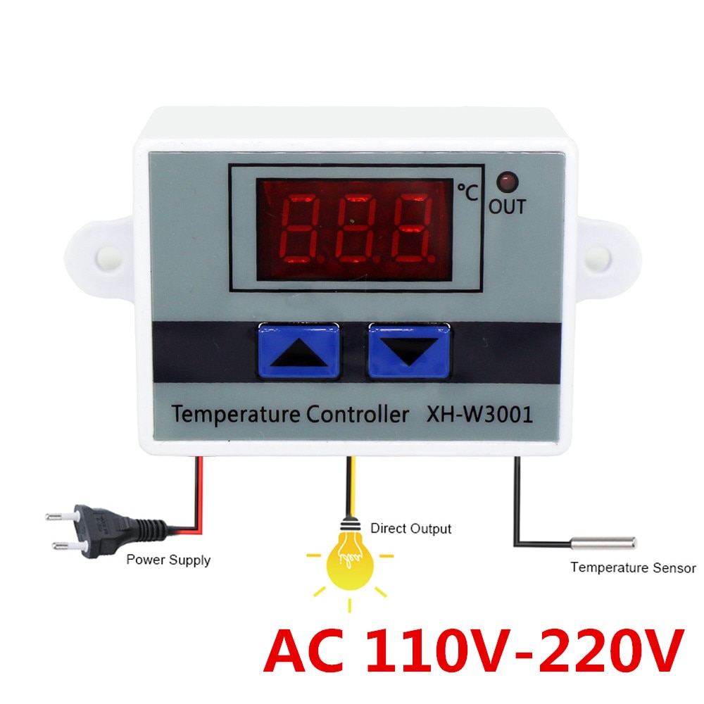 Multi Reliable 10A 12V 24V 220VAC Digital LED Temperature Controller XH-W3001 Incubator Cooling Heating Switch Thermo... - Image 5