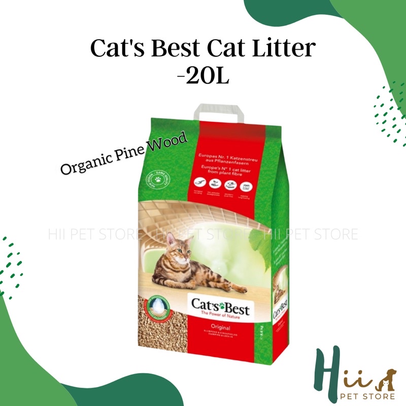 Cat's Best Oko Plus Cat Litter Organic Pine Wood Cat Litter 20L (8.6kg
