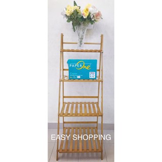 Foldable 4 Tier Bamboo Wood Flower Pot Display  Plant Rack 