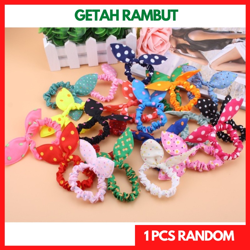 [Ready Stock] Malaysia Rabbit Dot Hair Band Getah Rambut Rubber Band ...