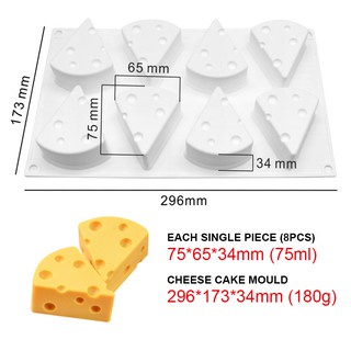 (Ready Stock) Cake Land 3D Cheese Shape Silicone Mould Jelly/Pudding Mold /Cheese Cake Baking Tray/Acuan Kek Keju/Jeli