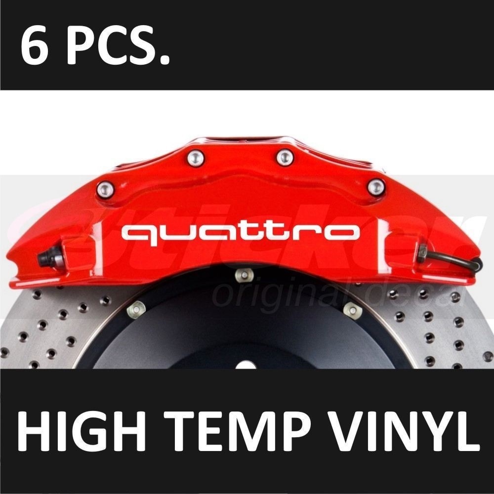 TEMP CAST VINYL BRAKE CALIPER DECALS STICKERS AUDI QUATTRO HI Motors