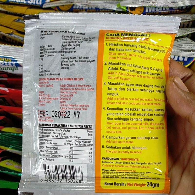Rempah Kurma Ayam Dan Daging Adabi 24 Gram Shopee Malaysia