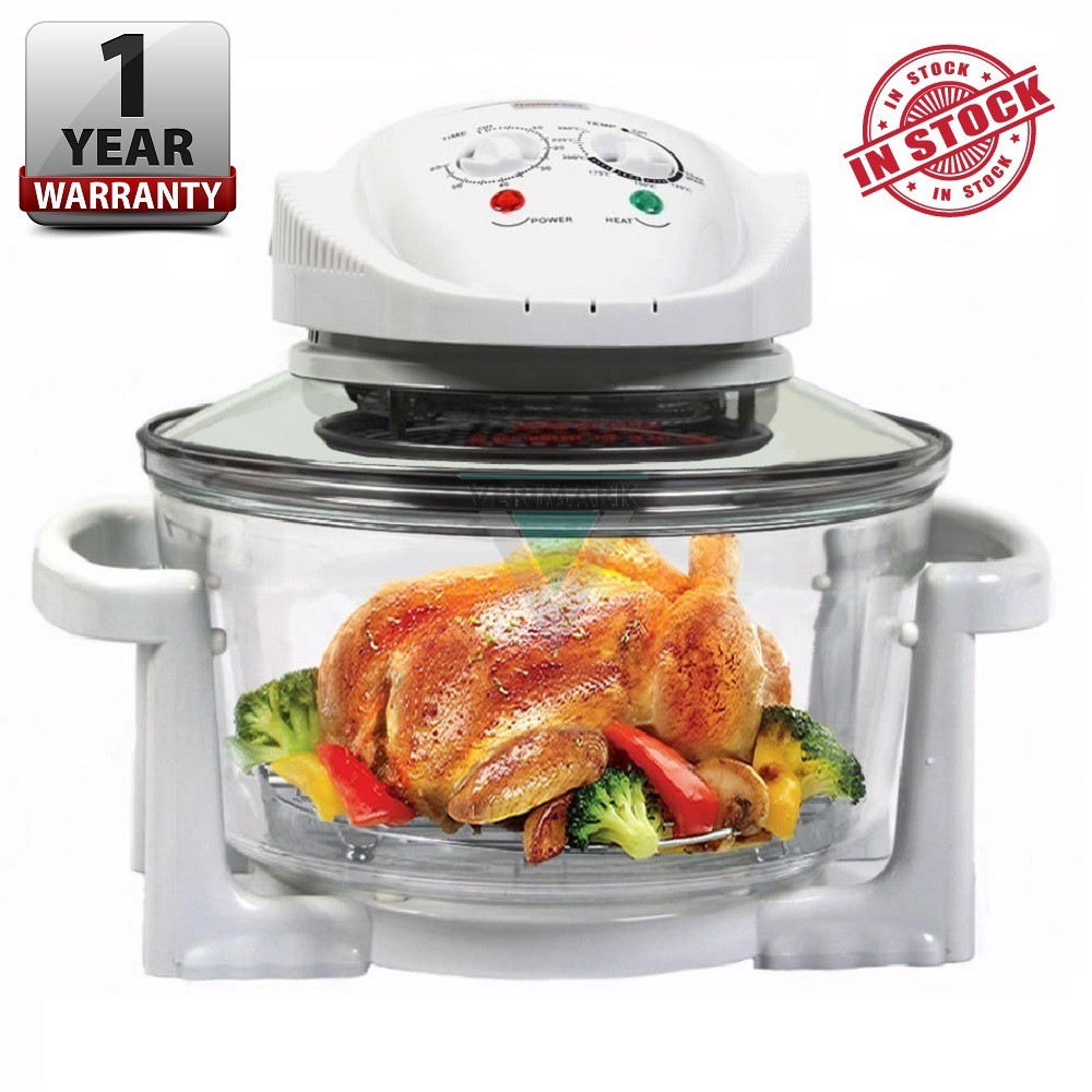 Convection Halogen Oven Turbo Air Fryer 12L Glass Oven Bowl With