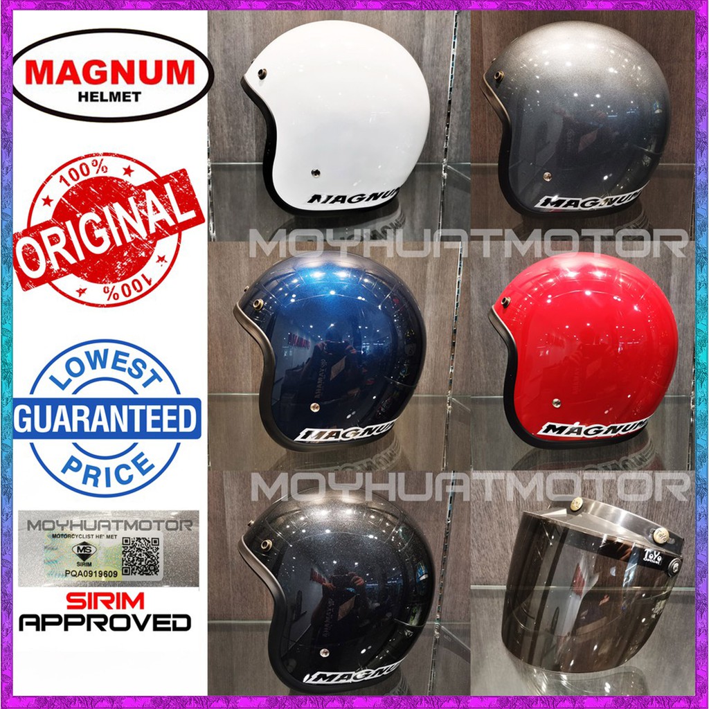 100 Original Magnum Helmet M5 Classic Topi Keledar Motorsikal Motor Bike Sgv99 Sgv 99 Ms88 Design Rainbow Smoke Visor