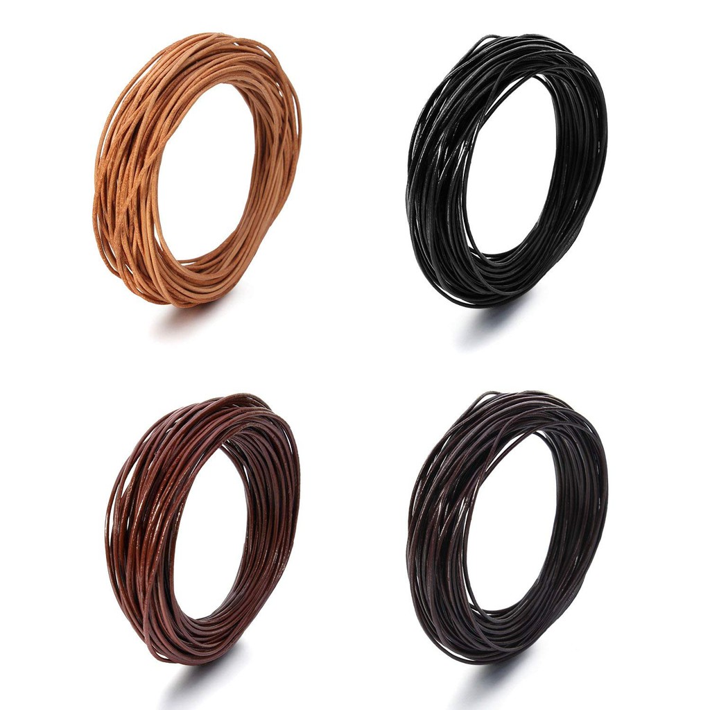 Genuine Round Leather Cord Strips For Jewelry Making Bracelet Necklace Beading | Shopee Malaysia