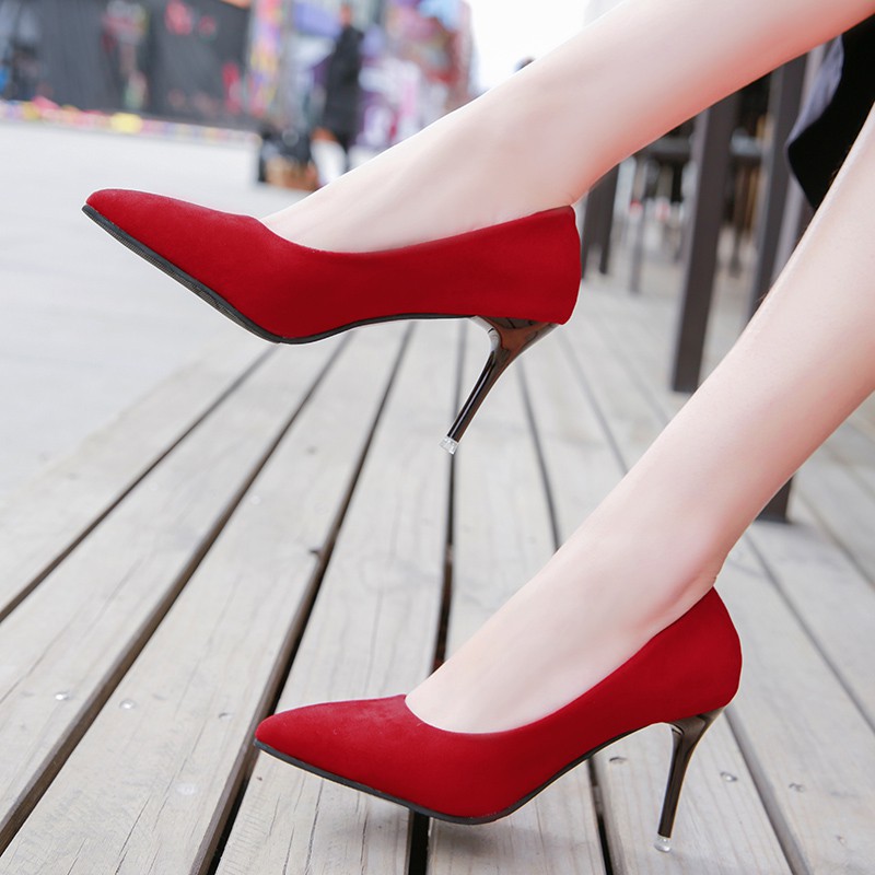 simple red heels