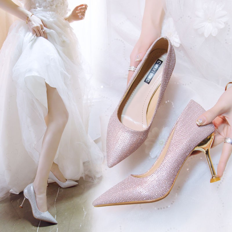 silver mesh heels