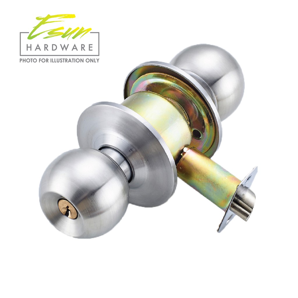 Ready Stock Cylindrical Entrance Lock Door Knob Set Stainless