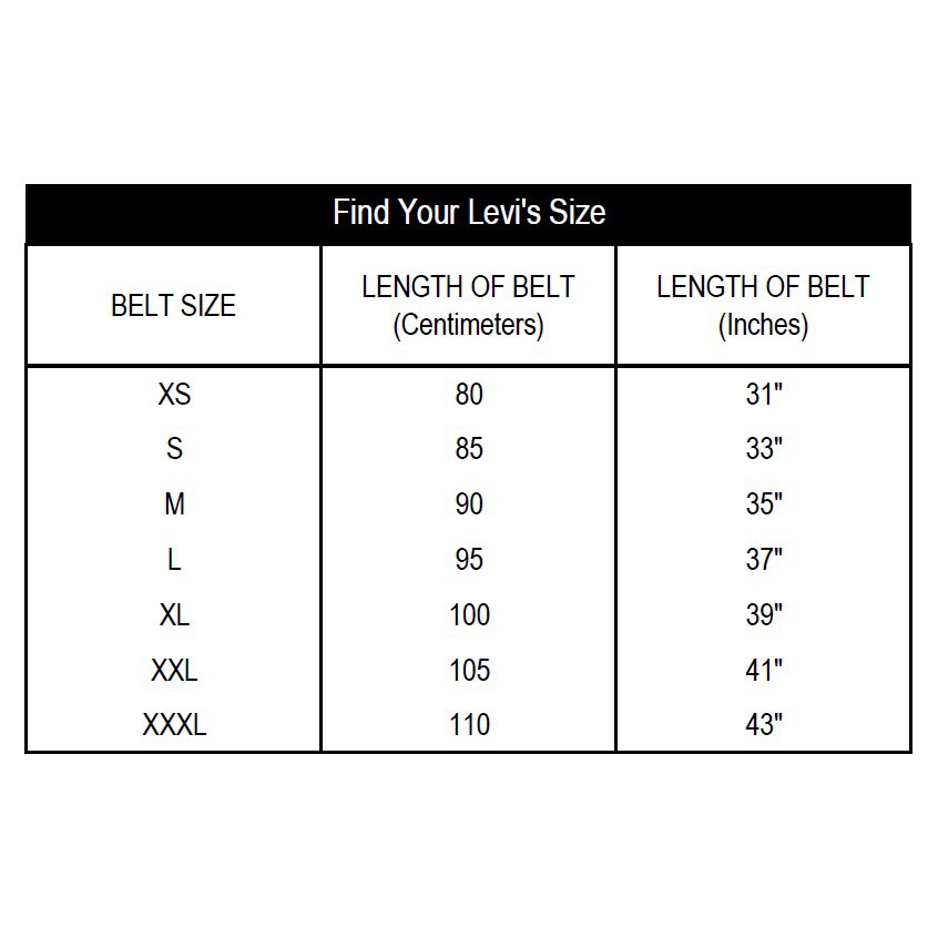 levi belt sizes