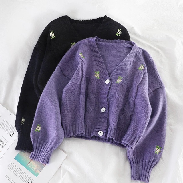 floral knitted cardigan