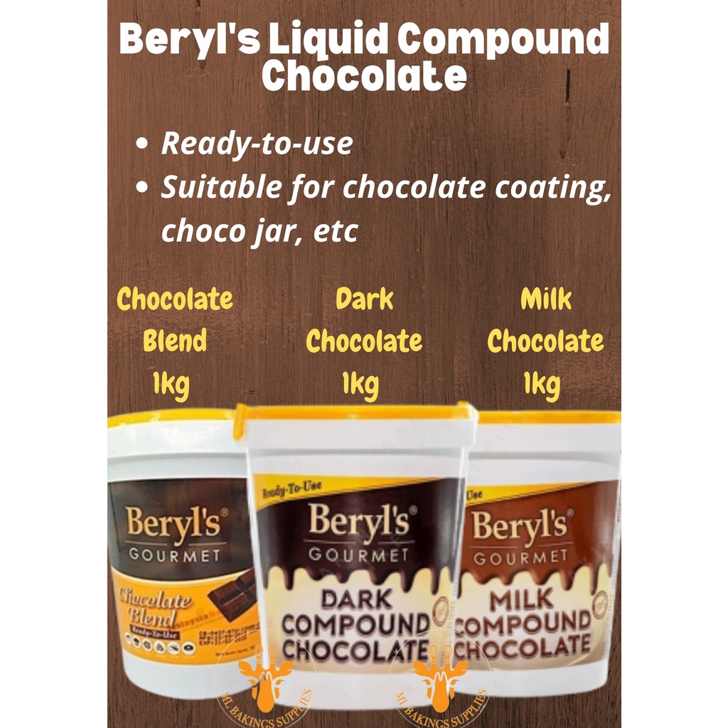 [READY STOCK] Beryls Gourmet Milk/Dark Chocolate (Liquid) 1KG DARK ...