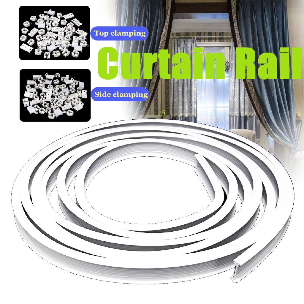 1m Flexible Ceiling Mounted Curtain Track Rail Straight Slide