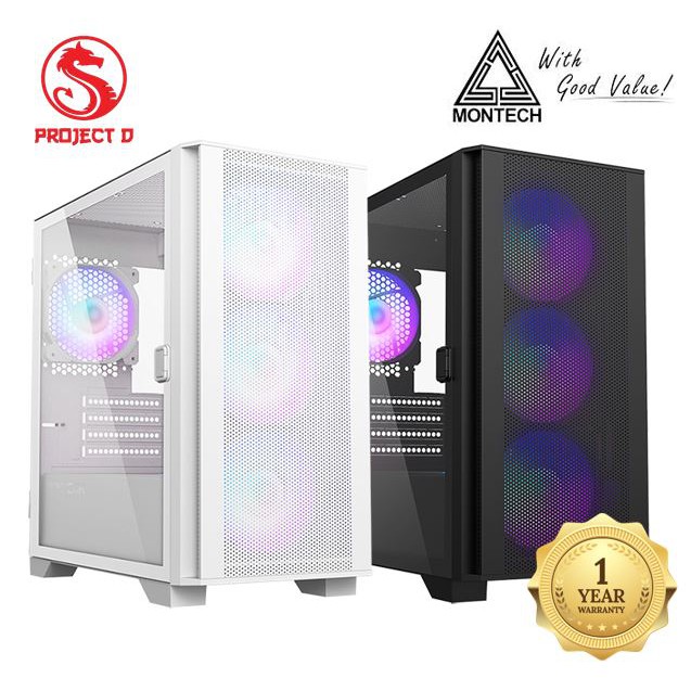 MONTECH AIR 100 ARGB TG M-ATX GAMING CHASSIS ( BLACK / WHITE ) | Shopee ...