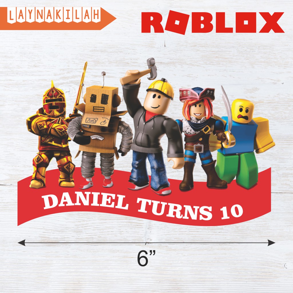 Roblox Game Robux Birthday Party. Personalized ROBLOX Cake Topper or Centerpiece