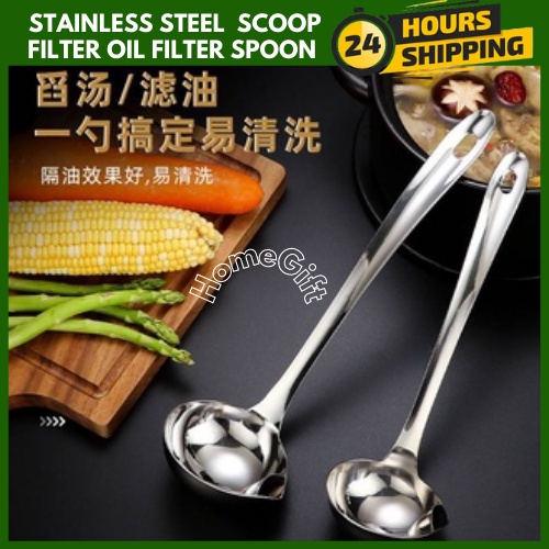 Stainless Steel Scoop Filter Oil Filter Spoon I Sudu Penapis Minyak I