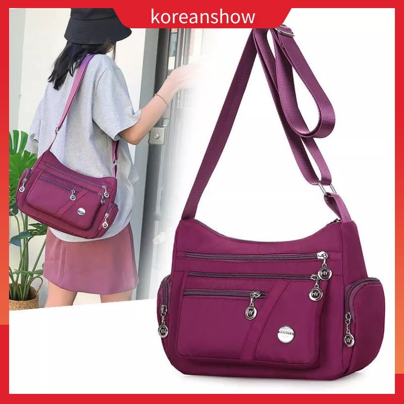 Nylon Sling Bag Women Korean Style Beg Tangan Wanita Murah Cloth Bag ...