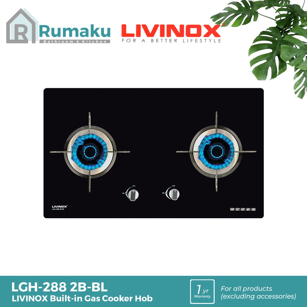 LIVINOX LGH 288 2B-BL Built-In Gas Cooker Hob | Shopee Malaysia