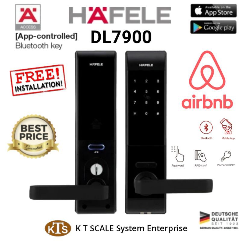 HAFELE DIGITAL DOOR LOCK DL7900 APP CONTROL (AIRBNB) Shopee Malaysia
