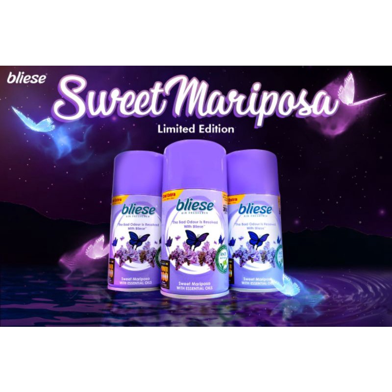 BLIESE LIMITED EDITION REFILL SWEET MARIPOSA ANTI BACTERIA GLADE HOME