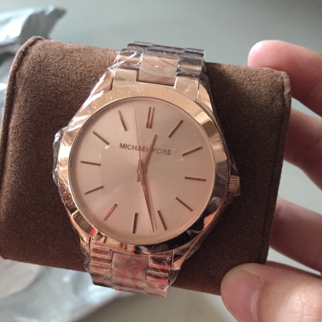 mk runway watch rose gold