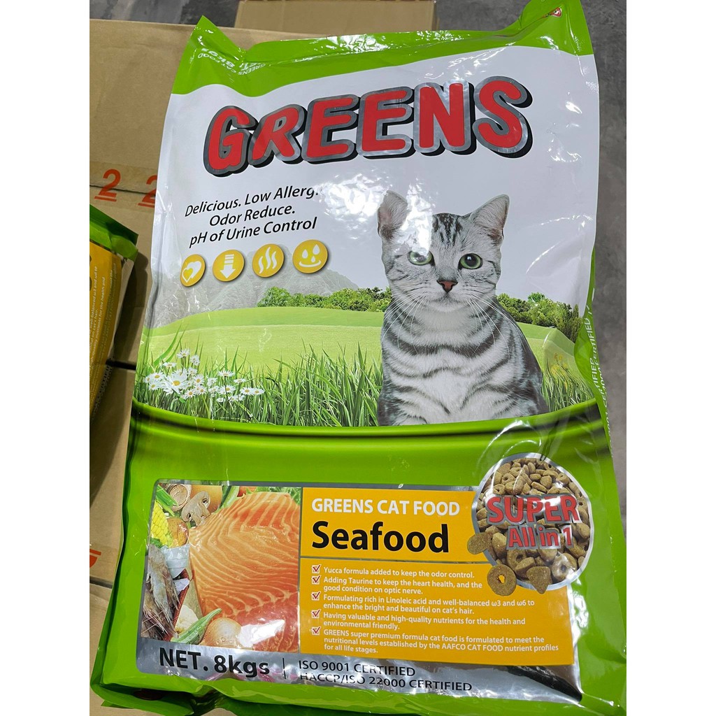 Greens Cat Food/Makanan Kucing Greens-Seafood 8kg (Bubble Wrapping)