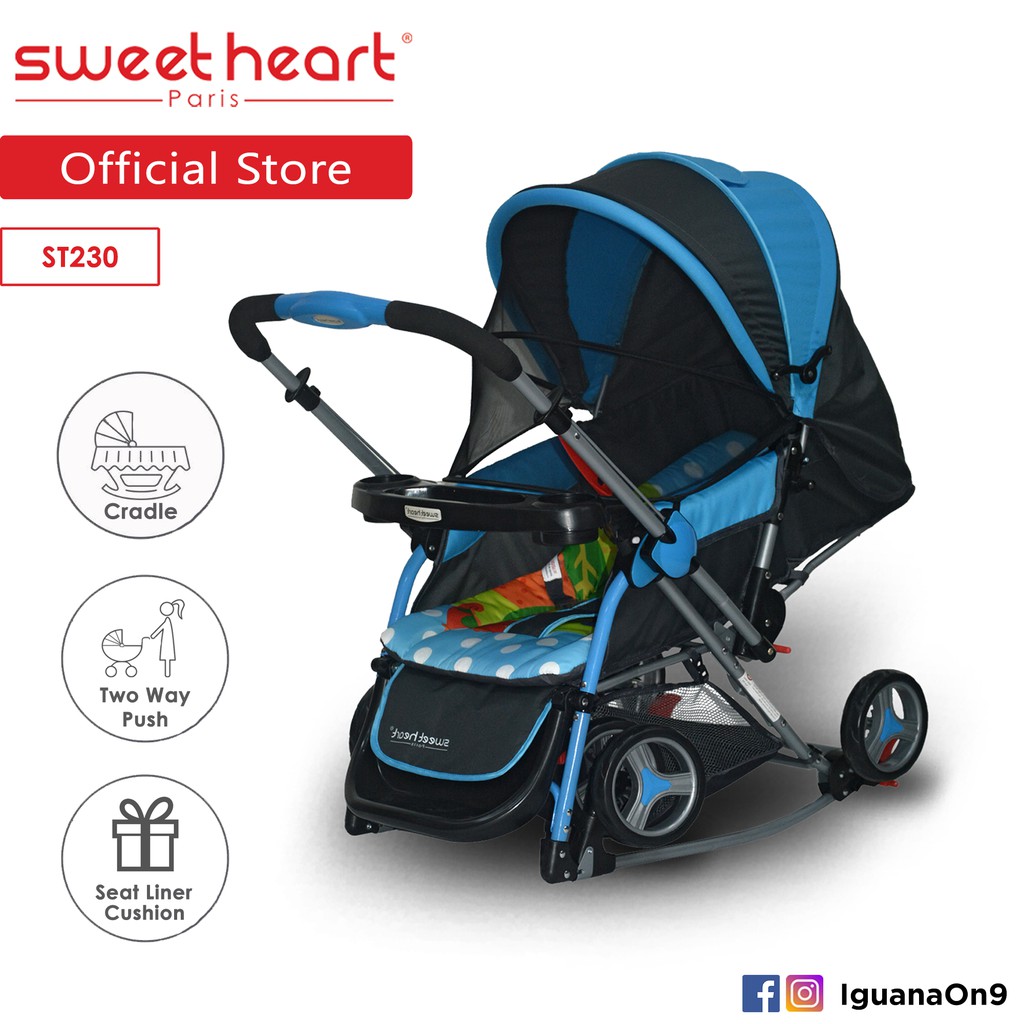 sweet heart paris aluminium 2 in 1 stroller