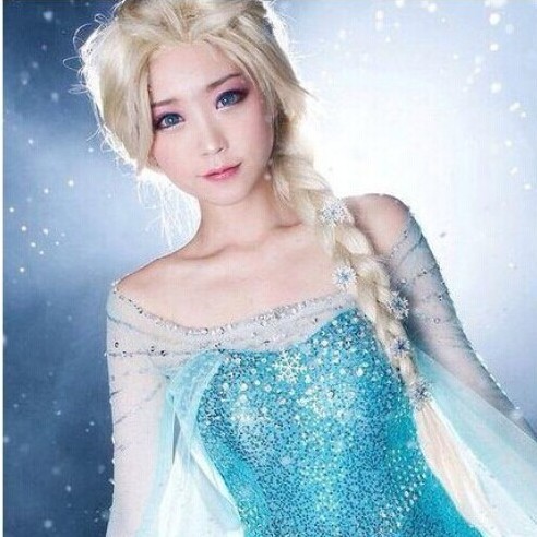 Cosplay Frozen  Elsa  wig rambut  palsu ready stock frozen  