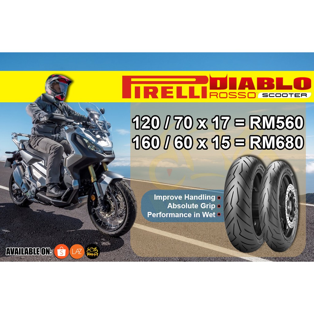 Tayar Tyre Pirelli Diablo Rosso Scooter for Honda X Adv XAdv XAdv